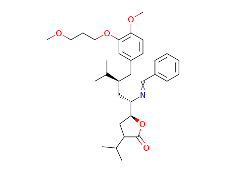 (S)-3-Isopropyl-5-((1S,3S)-3-[4-methoxy-3-(3-methoxy-propoxy)-benzyl]-4-methyl-1-{[1-phenyl-meth-(E)-ylidene]-amino}-pentyl)-dihydro-furan-2-one