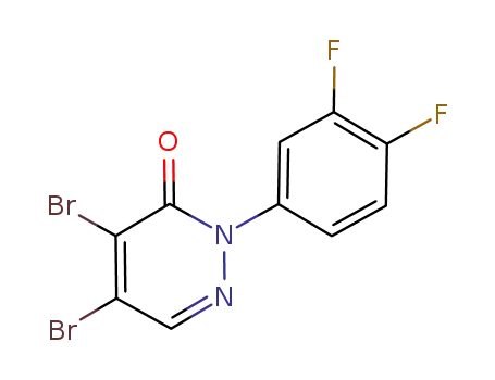 Molecular Structure of 221031-08-9 (4,5-DIBROMO-2-(3,4-DIFLUOROPHENYL)-3(2H)-PYRIDAZINONE)