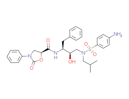 2-oxo-3-phenyl-oxazolidine-5-carboxylic acid {3-[(4-amino-benzenesulfonyl)-isobutyl-amino]-1-benzyl-2-hydroxy-propyl}-amide