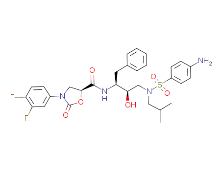 3-(3,4-difluoro-phenyl)-2-oxo-oxazolidine-5-carboxylic acid {3-[(4-amino-benzenesulfonyl)-isobutyl-amino]-1-benzyl-2-hydroxy-propyl}-amide