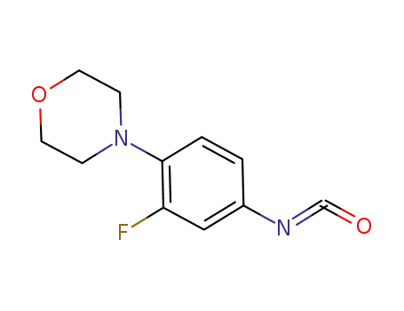 Molecular Structure of 224323-51-7 ((3-fluoro-4-(Morpholinyl)phenyl)isocyanate)