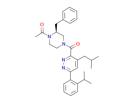 (S)-1-(2-benzyl-4-(4-iso-butyl-6-(2-iso-propylphenyl)pyridazine-3-carbonyl)piperazin-1-yl)ethanone