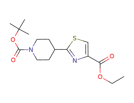 Ethyl 2-[1-[(2-methylpropan-2-yl)oxycarbonyl]piperidin-4-yl]-1,3-thiazole-4-carboxylate cas no. 365413-31-6 98%