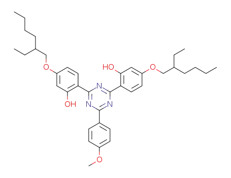 Molecular Structure of 187393-00-6 (Phenol,2,2'-[6-(4-methoxyphenyl)-1,3,5-triazine-2,4-diyl]bis[5-[(2-ethylhexyl)oxy]-)
