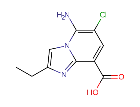 Molecular Structure of 519147-96-7 (Imidazo[1,2-a]pyridine-8-carboxylic acid, 5-amino-6-chloro-2-ethyl-)