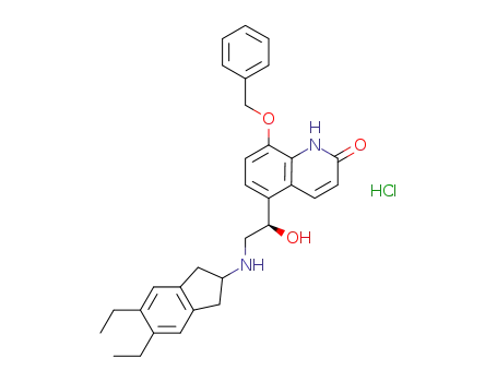 (R)-5- [2-(5,6-diethylindan-2-ylamino)-1-hydroxyethyl]-8-benzyloxy-1H-quinolin-2-one hydrochloride