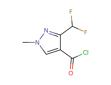 Molecular Structure of 141573-96-8 (3-(difluoromethyl)-1-methyl-1H-pyrazole-4-carbonyl chloride)