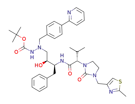 tert-butyl 2-{(2S,3S)-2-hydroxy-3-[((2S)-3-methyl-2-{3-[(2-methyl-1,3-thiazol-4-yl)methyl]-2-oxo-1-imidazolidinyl}butanoyl)amino]-4-phenylbutyl}-2-[4-(2-pyridinyl)benzyl]hydrazinecarboxylate
