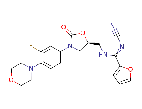 N-[[(5S)-3-[3-fluoro-4-(4-morpholinyl)-phenyl]-2-oxo-5-oxazolidinyl]methyl]furan-2-yl-cyanoamidine