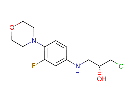 2-Propanol, 1-chloro-3-[[3-fluoro-4-(4-morpholinyl)phenyl]amino]-, (2R)-(868405-66-7)