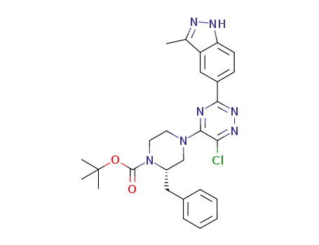 6-chloro-3-(3-methyl-1H-indazol-5-yl)-5-[(S)-4-Boc-3-benzylpiperazin-1-yl]-[1,2,4]triazine