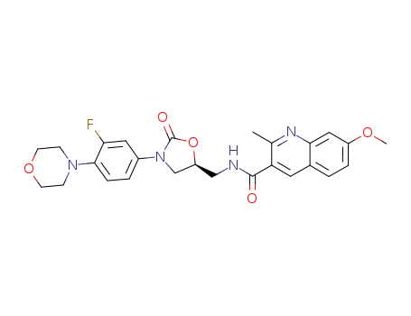 7-methoxy-2-methyl-N-[[(5S)-3-[3-fluoro-4-(4-morpholinyl)phenyl]-2-oxo-5-oxazolidinyl]methyl]-3-quinolinecarboxamide