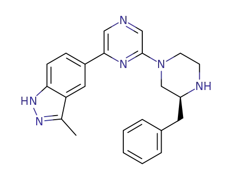 2-[(S)-3-benzylpiperazinyl]-6-[3-methyl-1H-indazol-5-yl]pyrazine