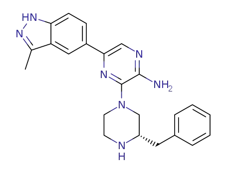 2-amino-3-[(S)-3-benzylpiperazinyl]-5-(3-methyl-1H-indazol-5-yl)pyrazine