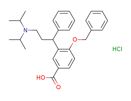 (-)-N,N-Diisopropyl-3-(2-benzyloxy-5-carboxyphenyl)-3-phenylpropylamine hydrochloride