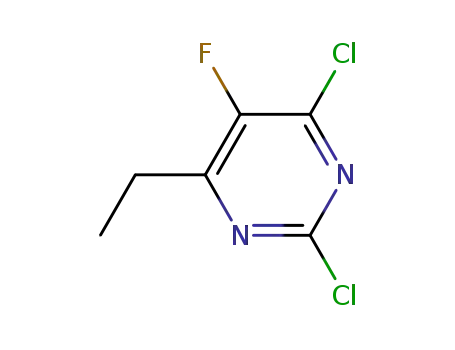 Molecular Structure of 137234-85-6 (2,4-DICHLORO-6-ETHYL-5-FLUOROPYRIMIDINE)