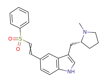 Molecular Structure of 180637-89-2 (3-[((2R)-1-METHYLPYRROLIDIN-2-YL)METHYL]-5-[(E)-2-(PHENYLSULFONYL)VINYL]INDOLE)