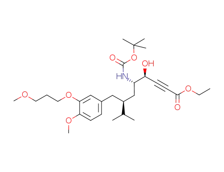 (4S,5S,7S)-5-tert-Butoxycarbonylamino-4-hydroxy-7-[4-methoxy-3-(3-methoxypropoxy)benzyl]-8-methylnon-2-ynoic acid ethyl ester