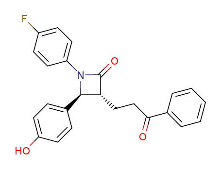 1-(4-fluorophenyl)-4(S)-(4-hydroxyphenyl)-3(R)-(3-oxo-3-phenylpropyl)-2-azetidinone