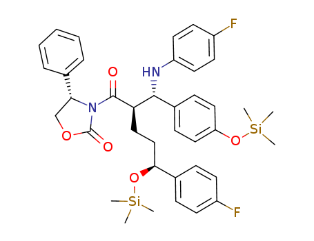 272778-12-8,3-[(2R,5S)-5-(4-Fluorophenyl)-2-[(S)-[(4-fluorophenyl(amino)]][4-[trimethylsilyl]-oxy]phenyl]methyl]-1-oxo-5-[(trimethylsily)-oxy]pentyl]-4-phenyl-(4S)-2-oxazolidinone,2-Oxazolidinone,3-[(2R,5S)-5-(4-fluorophenyl)-2-[(S)-[(4-fluorophenyl)amino][4-[(trimethylsilyl)oxy]phenyl]methyl]-1-oxo-5-[(trimethylsilyl)oxy]pentyl]-4-phenyl-,(4S)-;
