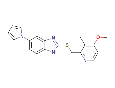 Molecular Structure of 172152-35-1 (2-[[(4-Methoxy-3-methyl-2-pyridinyl)methyl]thio]-6-(1H-pyrrol-1-yl)-1H-benzimidazole)