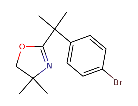 Molecular Structure of 192775-97-6 (2-[1-(4-BROMOPHENYL)-1-METHYLETHYL]-4,4-DIMETHYL-4,5-DIHYDROOXAZOLINE)