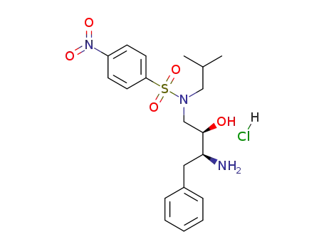 Molecular Structure of 244634-31-9 (N-((2R,3S)-3-AMINO-2-HYDROXY-4-PHENYLBUTYL)-N-ISOBUTYL-4-NITROBENZENE-1-SULFONAMIDE HYDROCHLORIDE)