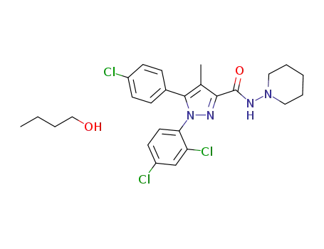 5-(4-chlorophenyl)-1-(2,4-dichlorophenyl)-4-methyl-N-(piperidin-1-yl)pyrazole-3-carboxamide n-butanol solvate