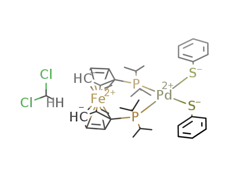 [ferrocene-1,1'-diylbis(diisopropylphosphine-P)]bis(phenylthio)palladium(II)*CH2Cl2