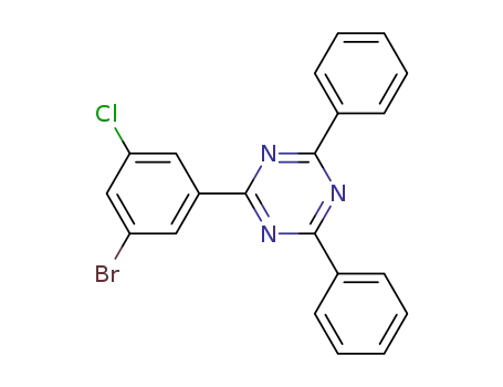 Molecular Structure of 1073062-42-6 (2-(3-broMo-5-chlorophenyl)-4,6-diphenyl-1,3,5-triazine)