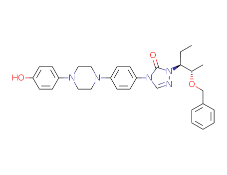184177-83-1,2-[(1S,2S)-1-ethyl-2-bezyloxypropyl]-2,4-dihydro-4-[4-[4-(4-hydroxyphenyl)-1-piperazinyl]phenyl]- 3H-1,2,4-Triazol-3-one,,3H-1,2,4-Triazol-3-one,2-[1-ethyl-2-(phenylmethoxy)propyl]-2,4-dihydro-4-[4-[4-(4-hydroxyphenyl)-1-piperazinyl]phenyl]-,[S-(R*,R*)]- (9CI);