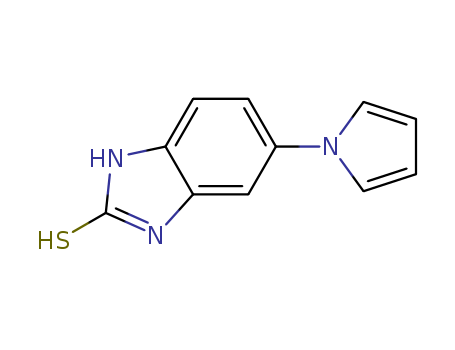 172152-53-3,5-(1H-Pyrrol-1-yl)-2-mercaptobenzimidazole,5-(1H-pyrrole-1-yl)-2-mercaptobenzimidazole;            5-(1H-pyrrol-1-yl)-2-mercaptobenzimidazole;            I14-8300;            5-(1H-Pyrrol-1-yl)-1H-benzo[d]imidazole-2-thiol;