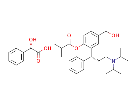 2-[(1R)-3-[bis(1-methylethyl)amino]-1-phenylpropyl]-4-hydroxy-methylphenyl isobutyrate mandelate