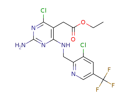 ethyl 2-(2-amino-4-chloro-6-((3-chloro-5-(trifluoromethyl)pyridin-2-yl)methylamino)pyrimidin-5-yl)acetate