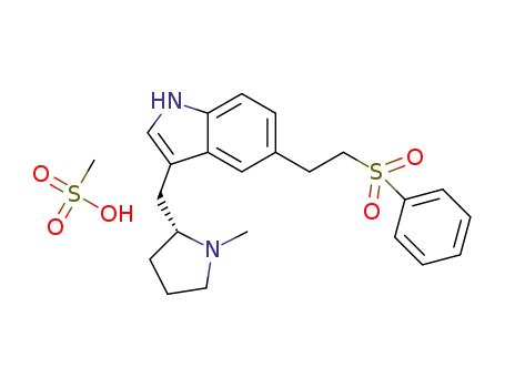 (R)-5-(2-phenylsulphonylethyl)-3-(N-methylpyrrolidine-2-yl-methyl)-1H-indole methanesulphonate