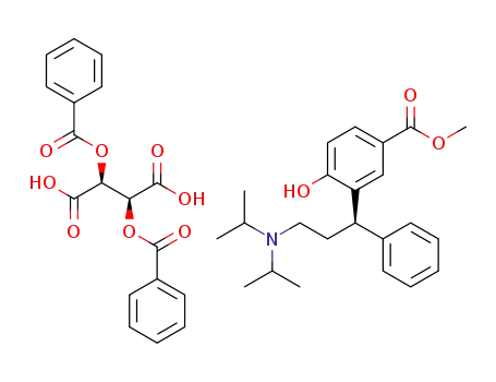 Molecular Structure of 1294517-15-9 (3-[(1R)-3-BisisopropylaMino-1-phenylpropyl-4-hydroxy Benzoic Acid Methyl Ester Dibenzoyl-D-tartaric Acid Salt)
