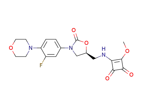 (S)-3-((3-(3-fluoro-4-morpholinophenyl)-2-oxooxazolidin-5-yl)methylamino)-4-methoxycyclobut-3-ene-1,2-dione