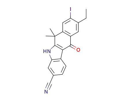 9-ethyl-8-iodo-6,6-dimethyl-11-oxo-6,11-dihydro-5H-benzo[b]-carbazole-3-carbonitrile