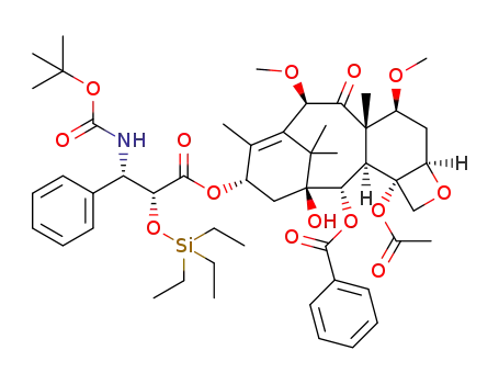 1-hydroxy-7β,10β-di-methoxy-9-oxo-5β,20-epoxytax-11-ene-2α,4,13α-triyl 4-acetate 2-benzoate 13-{(2R,3S)-3-[(tert-butoxycarbonyl)amino]-2-trethylsilyloxy-3-phenylpropanoate}