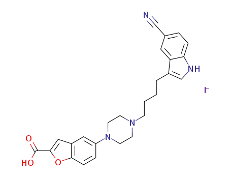 5-(4-(3-(5-cyano-1H-indol-3-yl)butyl)piperazin-1-yl)-benzofuran-2-carboxylic acid