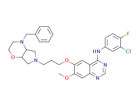6-(3-(4-benzylhexahydropyrrolo[3,4-b][1,4]oxazin-6(2H)-yl)propoxy)-N-(3-chloro-4-fluorophenyl)-7-methoxyquinazolin-4-amine