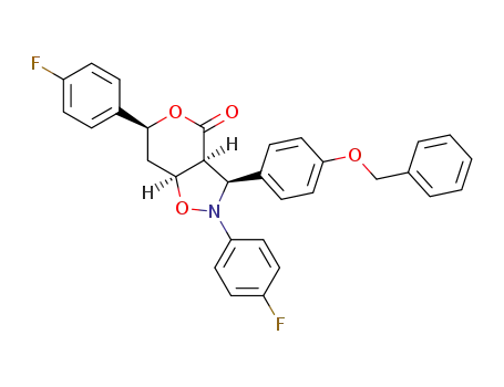 (3S,3aS,6S,7aS)-3-(4-(benzyloxy)phenyl)-2,6-bis(4-fluorophenyl)tetrahydro-2H-pyrano[3,4-d]isoxazol-4(6H)-one