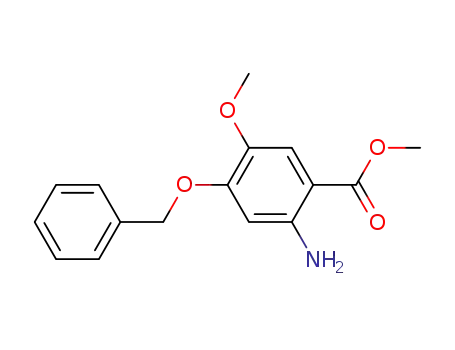Molecular Structure of 61032-42-6 (Methyl 2-amino-4-benzyloxy-5-methoxybenzoate)