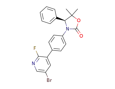 (S)-3-(4-(5-bromo-2-fluoropyridin-3-yl)phenyl)-5,5-dimethyl-4-phenyloxazolidin-2-one