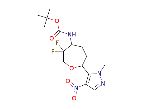tert-butyl N-[3,3-difluoro-7-(2-methyl-4-nitro-pyrazol-3-yl)oxepan-4-yl]carbamate