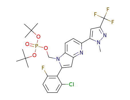 di-tert-butyl {2-(2-chloro-6-fluorophenyl)-5-[1-methyl-3-(trifluoromethyl)-1H-pyrazol-5-yl]-1H-pyrrolo[3,2-b]pyridin-1-yl}methyl phosphate