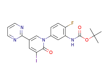 tert-butyl (2-fluoro-5-(3-iodo-2-oxo-5-(pyrimidin-2-yl)pyridin-1(2H)-yl)phenyl)carbamate
