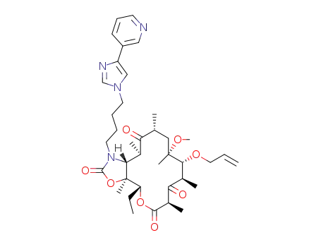 11-N-[4-(4-pyridin-3-yl-imidazol-1-yl)butyl]-6-O-methyl-5-O-allyl-3-oxo-erythronolide A 11,12-carbamate