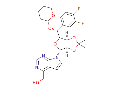 (7-((3aR,4R,6R,6aR)-6-((1R)-(3,4-difluorophenyl)((tetrahydro-2H-pyran-2-yl)oxy)methyl)-2,2-dimethyltetrahydrofuro[3,4-d][1,3]dioxol-4-yl)-7H-pyrrolo[2,3-d]pyrimidin-4-yl)methanol
