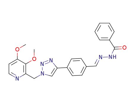 (E)-N’-(4-(1-((3,4-dimethoxypyridin-2-yl)methyl)-1H-1,2,3-triazol-4-yl)benzylidene)benzohydrazide
